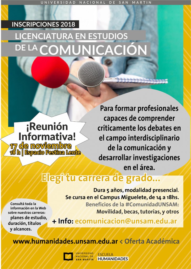 Charla informativa sobre la Licenciatura de Estudios de la Comunicación