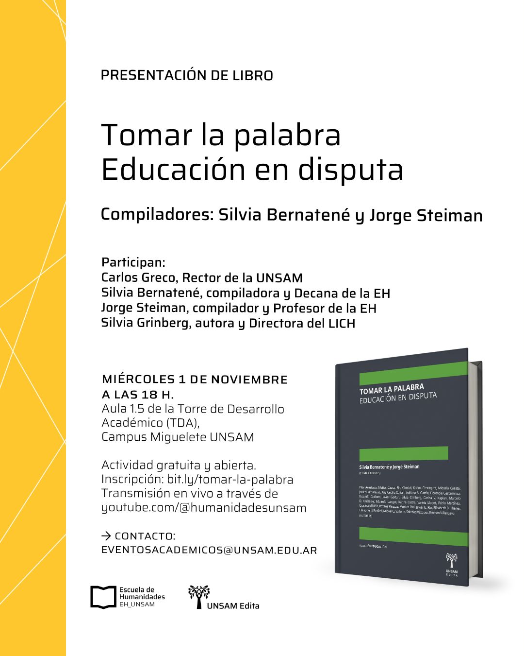 Presentación de Tomar la palabra Educación en disputa compilado por