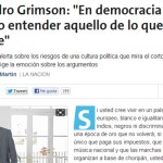 Alejandro Grimson en La Nación 