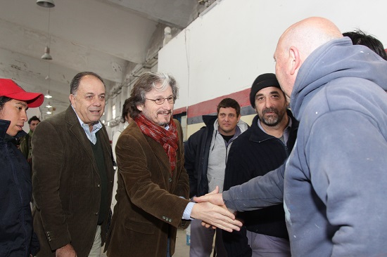 José Barbero y Carlos Ruta con delegados de EMFER