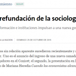 Nota sobre el auge de la sociología en el país, en La Nación