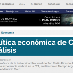 Columna de Ricardo Aronskind, en Tiempo Argentino