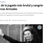 María Matilde Ollier consultada sobre la última dictadura militar, en La Nación