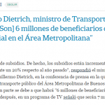 José Barbero consultado sobre transporte en La Nación