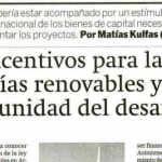 Columna de Matías Kulfas sobre energías renovables en El Economista