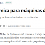 <i>La Nación</i> consultó a Galo Soler Illia sobre el premio Nobel de Química 2016