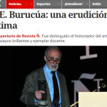 Nota en <i>Clarín</i> sobre la entrega del Premio Trayectoria de Revista Ñ a José Emilio Burucúa