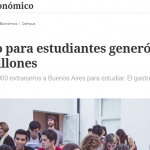 Nota en <i>Clarín</i> sobre el turismo para estudiantes extranjeros