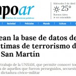 Nota en <i>Tiempo Argentino</i> sobre la creación de la Base de Datos de Desaparecidos de San Martín