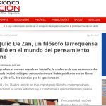 <i>Periódico Acción</i> recordó al filósofo Julio de Zan