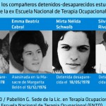 Homenaje a detenidos desaparecidos de la ex Escuela Nacional de Terapia Ocupacional