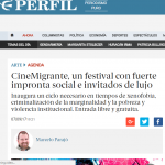Nota en <i>Perfil</i> sobre CineMigrante, festival organizado por el INCAA y el IDAES