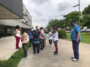 Fotos de distintos momentos del recorrido en el Campus Miguelete, por la conmemoración de la "Semana de la Inclusión"