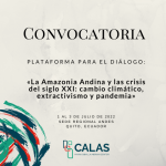 Convocatoria, presentación de trabajos para CALAS sede Regional Andes/ Ecuador